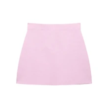 DEEKA Spring/Summer New Fashion Women Casual Simple Versatile Short Sleeve Knit Top And Mini Skirt Set - Pink - View 6