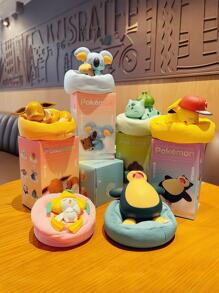 宝可梦超萌软胶皮卡丘睡姿系列车载公仔手工摆件，造型超可爱，汽车装饰必备玩具 - 彩色 - 查看 1