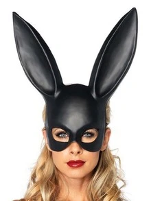 1 件性感兔女郎角色扮演兔耳面具，卡通塑料半脸兔子面具，适合万圣节化妆舞会
