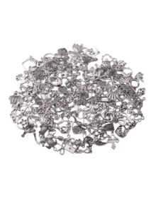 10-200 件随机混合时尚 3D 锌合金油滴卡通可爱昆虫、动物、植物、花卉、蝴蝶结吊坠、耳环、项链、手链、钥匙扣、发夹、包包挂件、手机挂件 DIY 珠宝配件 - 卡通可愛吊墜 - 查看 17