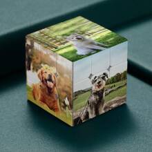 1 pezzo Cubo magico personalizzato con foto del proprio animale domestico, cubo foto personalizzato con foto dell'animale domestico, 3x3x3 con più foto, cubo puzzle fotografico personalizzato, cubo 3D ruotabile, puzzle foto, regalo speciale e unico per i tuoi cari