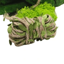 10M/5M Green Leaf Vine Ribbon Simulated Green Plants, Burlap Leaf Ribbon, Artificial Green Leaf Woven Vine Decoration, Suitable For Jungle Adventure Party, Home Decoration, Birthday, Wedding, Garden Decoration, Home Decoration, Hallway Decoration, Staircase Decoration - Green - View 4