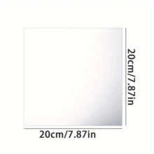 4 件 1.2 毫米厚方形亚克力镜面墙贴，适用于卧室、客厅、办公室、厨房、浴室、入口、舞蹈室、健身房、防碎可移除自粘亚克力镜、壁挂式全身梳妆镜，7.87x7.87 英寸