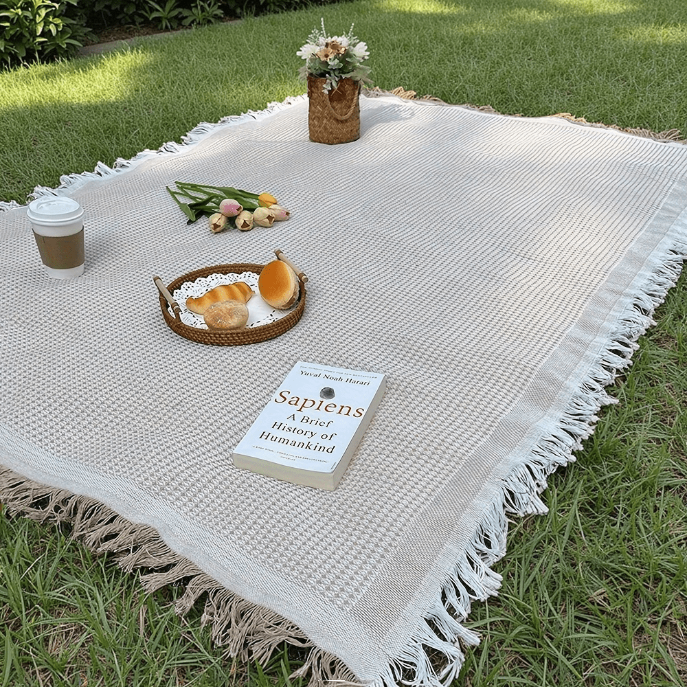 Tragbare, dicke Picknick-/Campingdecke, wasserdichte Strandmatte, Couch-/Bettwurf, für den Outdoor-/Garten-Gebrauch, warm und waschbar, geeignet für Fotografie, reißfest, dekorativer Gobelin-Tischdecke
