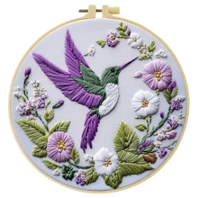 1 pieza Kit de bordado, 20x20cm/7.9x7.9-Pulgadas Flores para estantería, Kit de bordado hecho a mano DIY, Adecuado para adultos y principiantes, Incluye manual de instrucciones, tela impresa, bastidor de bordado y aguja e hilo