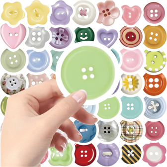 59pcs Colorful Button Stickers-Button DIY Decorations, Kids' Party Favors, Suitable For Women's Festivals,Make Your Own Button Creative Stickers For Party Decorations, Class Rewards, Book Decorations, Birthday Gifts