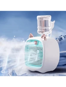 USB 可充电迷你空调风扇、电风扇、台式喷雾风扇、三速空调水冷风扇夏季降温、海滩、旅行 - 彩色 - 查看 5