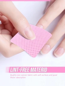 1000/400/200PCS Lint Free Nail Wipes, Nail Polish Remover Pads Eyelash Extension Wipes, Soft Non-Woven Acetone Nail Polish Remover Pads Nail Wipes For Nail Prep And Gel Polish Remover, No Lint Nail Glue Wipes Eyelash Extensions - Pink - View 7