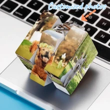 1 pezzo Cubo magico personalizzato con foto del proprio animale domestico, cubo foto personalizzato con foto dell'animale domestico, 3x3x3 con più foto, cubo puzzle fotografico personalizzato, cubo 3D ruotabile, puzzle foto, regalo speciale e unico per i tuoi cari