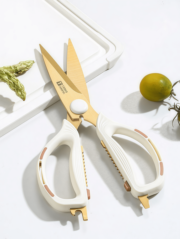 Powerful Scissors - Rubber Elastic Handles, Durable, Sharp, Kitchen Scissors, Textile Crafting Tailor Shears, Suitable For Daily Use In Kitchen, Dining Room And Office, Holiday Gift For Friends And Ladies