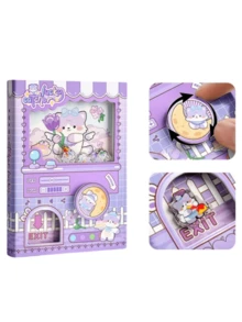 1pc Gashapon Capsule Vending Machine Themed Notebook (80 Pages), Full Color Interior, Featuring Rabbits, Pandas, Shiba Inus, Cats, Capybaras, Cartoon & Creative Pocket Memo Pad, Cute Cartoon 64K Notebook, Fun Stationery Pocket Journal - Multicolor - View 14