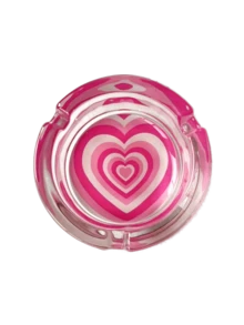 BROS 2 件心形香草研磨器卷盘组合少女粉色烟草套装心形图案玻璃烟灰缸、研磨器、储物托盘，适合男朋友和女朋友的生日礼物、圣诞节礼物 - 彩色 - 查看 10