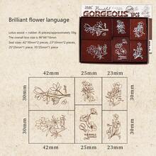 22pcs Leaf Series Planner Stamps, Lotus Rubber Stamp Set With Wooden Handle, Assorted Sizes 1cm, 2cm, 5cm, 10cm, Floral Patterns, Great For Christmas, Spring, Birthday Gifts To Family And Friends - Multicolor - View 16
