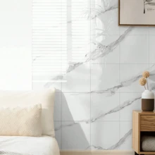 10 قطعة ملصقات لاصقة بمساحة 0.9 متر مربع تقليد بلاط سيراميك رخامي، ديكور وتجديد حوائط المطبخ والحمام، ورق جدران ديكور المنزل، خلفية جدار DIY، ألواح ألمنيوم بلاستيك لتغطية العيوب، ملصقات جدران لاصقة ذاتيًا، ديكور جدران الأثاث والمطبخ والغرف والمعيشة - أبيض - مشاهدة 4