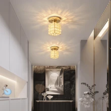 Nordic Modern Minimalist Corridor/Entryway/Balcony Crystal Ceiling Light, Elegant & Lightweight, Bulb Not Included