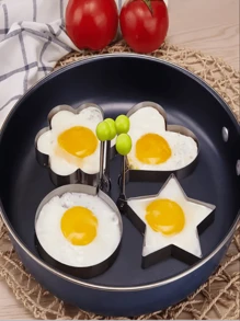 1 stuk, eivorm, eierringvorm, gebakken eivorm, zelfgemaakte gebakken eivorm, creatieve eivorm, schattige eivorm, roestvrijstalen eierringvorm, broodvorm, willekeurige kleur en stijl keukenaccessoires eivorm, eierring, gebakken eivorm, zelfgemaakte gebakken eivorm, creatieve eivorm, kawaii eivorm, eierringvorm, roestvrijstalen beugelvorm, broodvorm