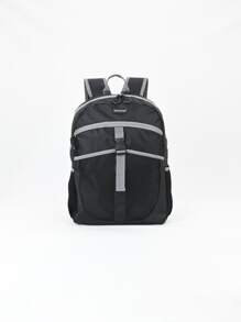 43*33*3CM 大容量轻便420D/PVC涤纶牛津布背包，户外休闲 - 黑色 - 查看 2