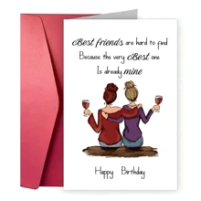 1pc Heartfelt Wishes, Handmade Birthday Card For Women Besties - Perfect For Best Friends, Sisters, And Aunts - Celebrate Any Age From 18 To 60 School Supplies,Back To School