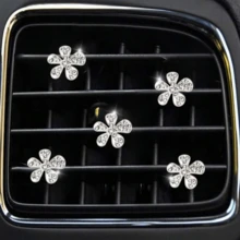 6 Peças Clipe de Saída de Ar do Carro com Formato de Flor de 5 Pétalas, Acessórios Automotivos, Adequado para Homens e Mulheres, Decoração de Saída de Ar do Carro
