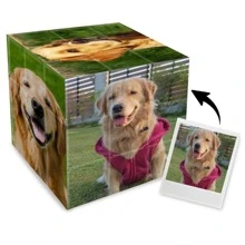 1 pezzo Cubo magico personalizzato con foto del proprio animale domestico, cubo foto personalizzato con foto dell'animale domestico, 3x3x3 con più foto, cubo puzzle fotografico personalizzato, cubo 3D ruotabile, puzzle foto, regalo speciale e unico per i tuoi cari