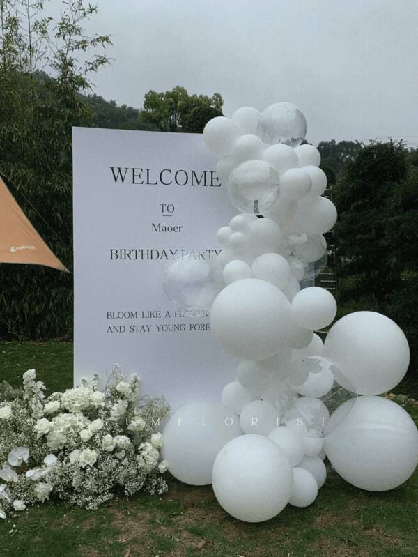 10/30/50 Pcs 12 Inch White Round Helium Latex Party Balloons, For Birthday, Wedding, Christmas Party Decoration