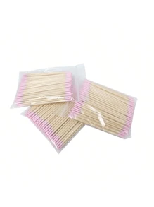 100pcs Double-Ended Nail Polish Remover Sticks, Small Pointed Dual-Headed Beauty Makeup Cleansing Tools, Cosmetic Makeup Remover Sticks