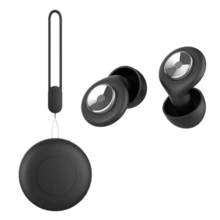 airskyce 2副3.35英寸黑色降噪耳塞，柔软可重复使用的硅胶材质，降噪等级30dB，配有便携收纳盒，适合对噪音敏感的人群，适用于音乐会、旅行、专注工作等多种场合。