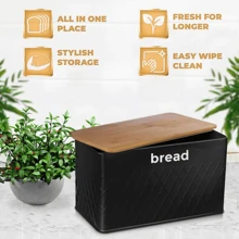 5pc-Kitchen Set Bread Bin Tea Coffee Sugar Tins Biscuit Barrel Sealed Containers Utensils