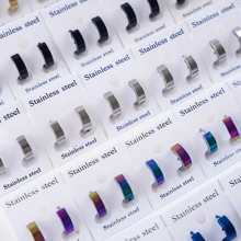 12 Pairs/Lot Fashion Simple Width Of 4/6mm Smooth Geometric Stainless Steel Earrings Men's Women's Daily Exquisite Jewelry