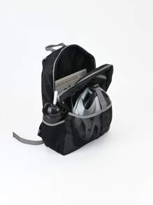 43*33*3CM 大容量轻便420D/PVC涤纶牛津布背包，户外休闲 - 黑色 - 查看 5