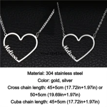 1pc Personalized Name Necklace, Can Customize 1-5 Names, Multi Heart Pendant Necklace, Family English Name Necklace, Men's Stainless Steel Cuban Chain Necklace, Romantic Personalized Font Pendant Necklace, Valentine's Day Gift, Classic Elegant, Suitable For Family, Best Friends, Mother's Day Gift - Silver 2 - View 4