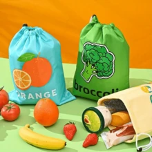 1/3PCS Cartoon Print Insulated Bag, Nylon Fabric With Built-In Aluminum Foil Thermal Layer, Keeps Fresh And Cold, Large Capacity Design, Easily Stores Ice Cream, Popsicles, Fruits, Fresh Ingredients, Suitable For Outdoor Travel. Drawstring Closure Design, Pull The Rope To Tighten The Bag Opening, Easy To Access Items. Multiple Cute Patterns Available, High Aesthetic Value, Versatile For Daily Use. - View 10