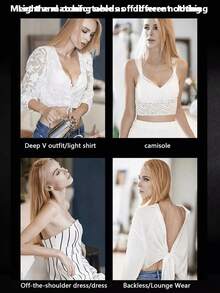 1 Pair Of "Lifting Spoon Style" Silicone Nipple Covers, Lifting & Supporting Design Silicone Breast Lift Pads - Women's Silicone Adhesive Bra Inserts, Suitable For Beachwear, Daily Wear, Evening Gowns, Wedding Dresses, And Other Women's Lingerie Accessories.A-E CUP