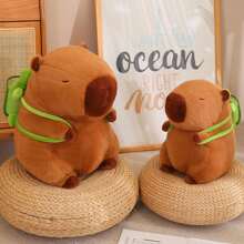 Adorable juguete de capibara con estilo de mochila - Un animal de peluche relleno de poliéster suave. Lindo juguete de capibara, hermoso peluche de animal, adecuado para regalos de niños, regalos de cumpleaños, regalos de Navidad y decoración del hogar.