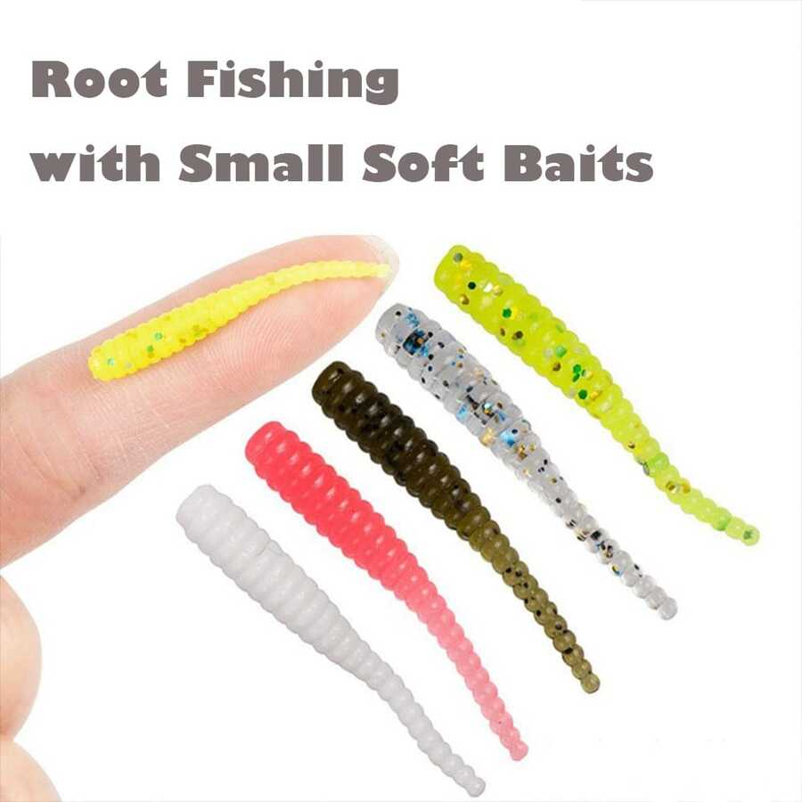 10 件装钓鱼软饵，带诱饵针尾，Wacky Rig Worms 软塑料棒饵，淡水和咸水钓鱼诱饵配件 - 彩色 - 查看 1