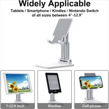 桌上型手機支架 金屬桌面平板電腦支架 手機桌面可折疊擴充支架 - 白色 - 查看 4