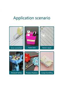 6 Rolls Stationery Tape, White Transparent Tape, Glass Paper Tape, DIY Packaging Tools, Transparent Refill Tape, Suitable For Office, School, Home, Back To School Season (Width 0.8cm, Length 13m/Roll)