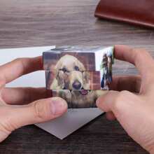 1 pezzo Cubo magico personalizzato con foto del proprio animale domestico, cubo foto personalizzato con foto dell'animale domestico, 3x3x3 con più foto, cubo puzzle fotografico personalizzato, cubo 3D ruotabile, puzzle foto, regalo speciale e unico per i tuoi cari
