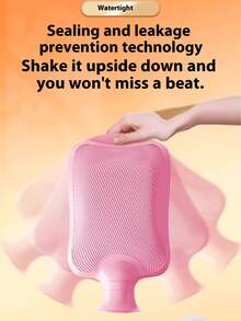 1pc Hot Water Bottle With Soft Cover - 2L /1L Large - Classic Hot Water Bag For Pain Relief, Neck And Shoulders, Feet Warmer, Menstrual Cramps, Hot And Cold Therapy - Great Gift - Multicolor - View 6