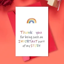 1pc Versatile Rainbow Designed Thank You Card For Any Occasion - Perfect For Teachers, Best Friends, Mentors & More Customer Favorite Heartfelt "Thank You For Being Part Of My Story" Card Ideal For Mentors On Anniversaries, Valentine's Day, Thanksgiving School Supplies, Back To School