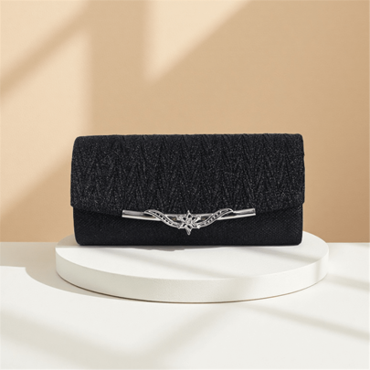 1 حقيبة كتف صغيرة ذات حافة معدنية منتفخة بترتر، حقيبة يد مبسطة للنساء، مناسبة للحفلات والزفاف والاستخدام اليومي'