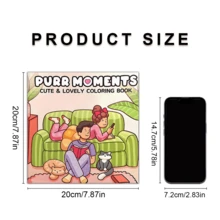 GDTME 1本20厘米 x 20厘米，24页可爱迷人的猫咪插画涂色书，成人涂色活动，缓解压力，软封面，完美的放松创意之选，适合母亲节、父亲节、复活节、婚礼季礼物、送给妈妈的礼物、K-Pop周边、学校用品、涂色书、文具、复活节礼物、房间装饰、学习用品、办公用品、礼品、派对礼品袋填充物、玩具、2026年毕业派对用品。 - 寧靜時刻 - 查看 3