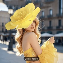 French Style Women's Fascinator Hat Headpiece With Floral Decor, For Royal Ascot Party Accessories Back To School