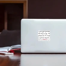 [可重复使用乙烯基贴花] 可重复使用自粘乙烯基贴花贴纸我刚被拉过来半哑光饰面，不对称形状，适用于木材、塑料、玻璃、金属、陶瓷 - 正面位置，无装饰，学校用品，返校