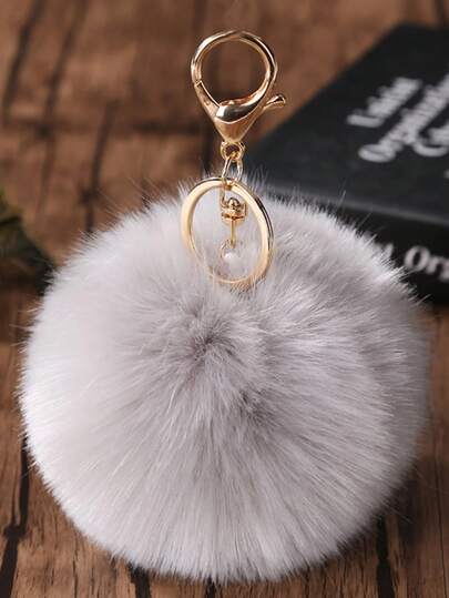 Multicolour 8cm Fluffy Fur Ball Pom Pom Keychains, Soft Fluffy-Like Ball Car Keyring, Car Keyring Key Holder Women Bag Pendant, Bag Accessories, Back To School Gifts Keychain Charms Keychain Plush Gifts For Women