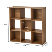 11" 9-Cube Storage Organizer - Warm Walnut - 查看 4