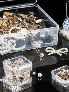 1 Set Includes 1 Large + 30 Mini Bead Storage Set - Clear Plastic Storage Box With Lid, Clear Rectangular Storage For Craft Supplies, DIY Crafts, Bead Storage, Bead And Jewelry Organizer Back To School Dormitory Storage - Clear - View 4