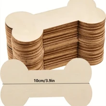 10/20 件空心木制狗骨头和爪子切口，4 英寸/10 厘米，木工 DIY 项目，派对装饰，绘画和手工制作 - 杏色 - 查看 1