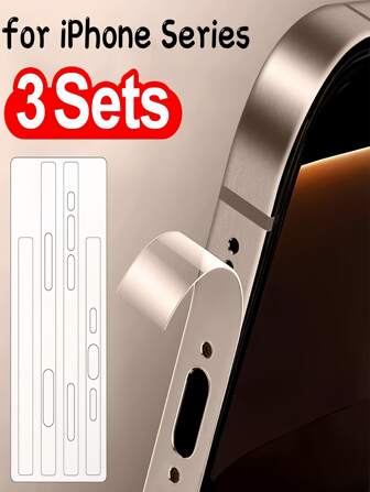 3 片装水凝胶侧边保护贴膜适用于 17 16 15 14 Plus 13 Pro Max 防刮边框手机边框保护膜