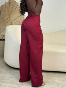 WOMEN'S TAILORED SET BLAZER WITH PANTS ELEGANT CLASSIC PREMIUM AUTUMN WINTER - 酒紅色 - 查看 3